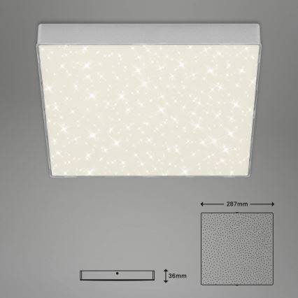 Briloner 7078-414 - LED Stropna svjetiljka STAR SKY LED/21W/230V 4000K 28x28 cm srebrna