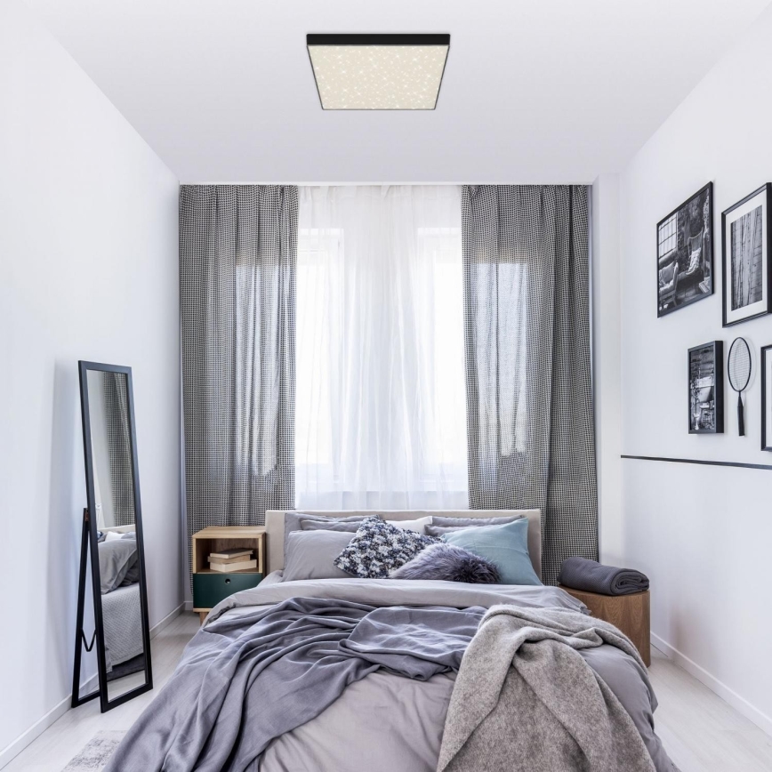 Briloner 7078-415 - LED Stropna svjetiljka STAR SKY LED/21W/230V 4000K 28x28 cm crna