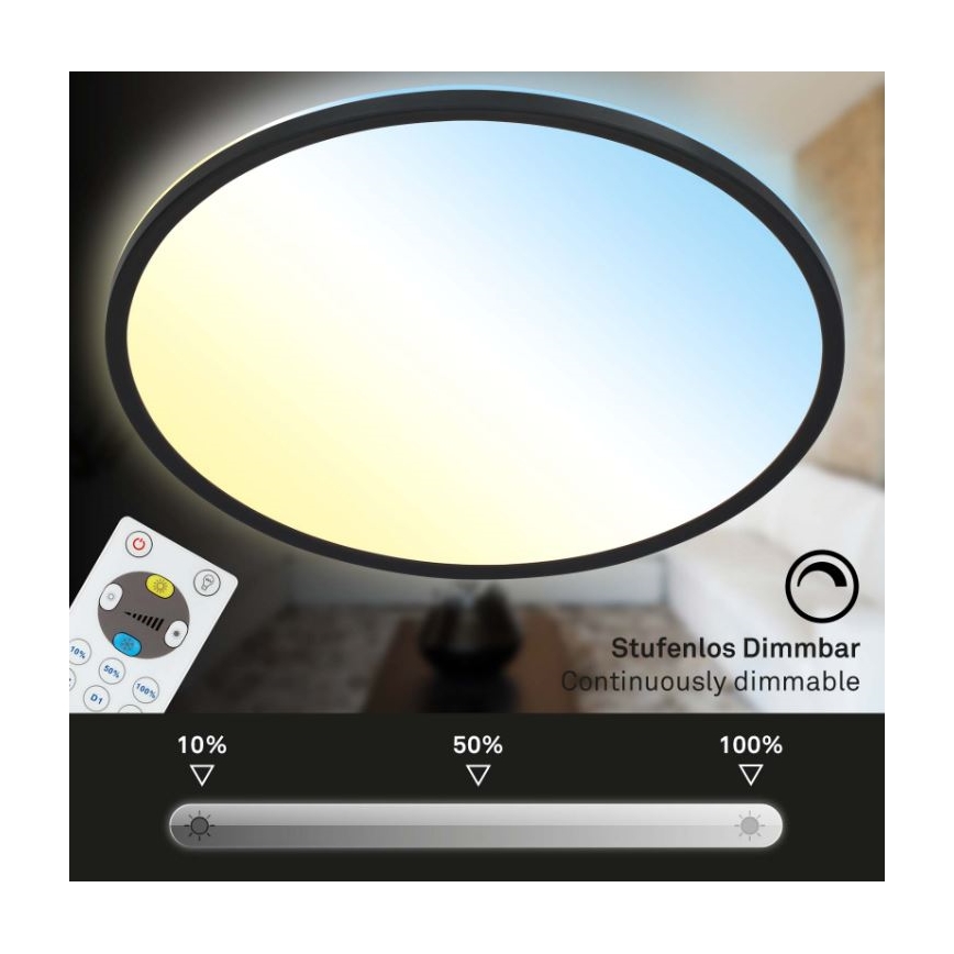 Briloner 7079-015 - LED Prigušiva stropna svjetiljka SLIM LED/18W/230V 2700-6500K + daljinski upravljač