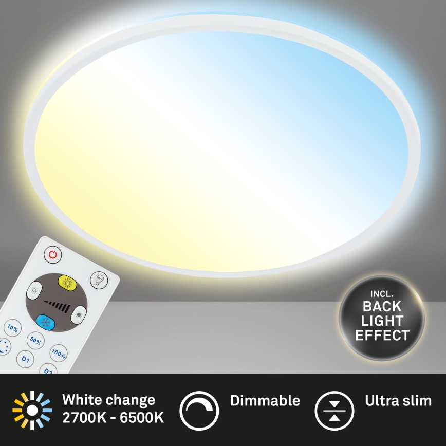 Briloner 7080-016 - LED Prigušiva stropna svjetiljka SLIM LED/22W/230V 2700-6500K + daljinski upravljač