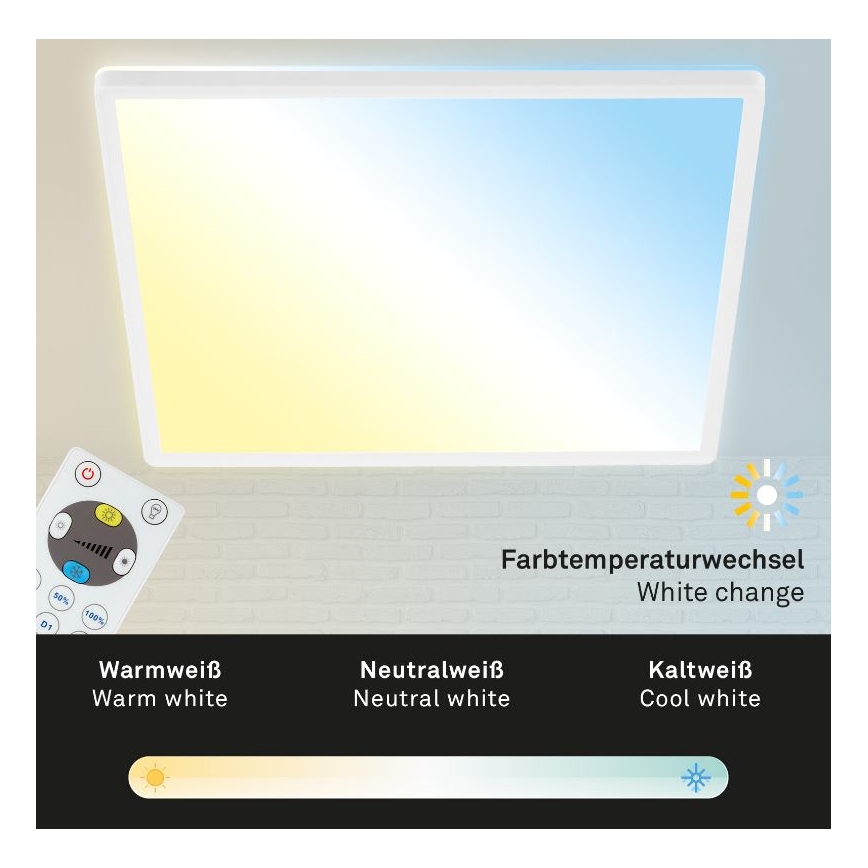 Briloner 7082-016 - LED Prigušiva stropna svjetiljka SLIM LED/22W/230V 2700-6500K + daljinski upravljač