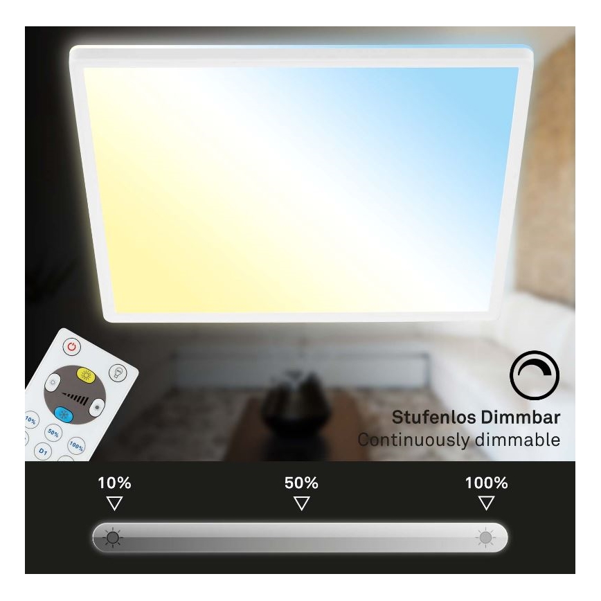 Briloner 7082-016 - LED Prigušiva stropna svjetiljka SLIM LED/22W/230V 2700-6500K + daljinski upravljač