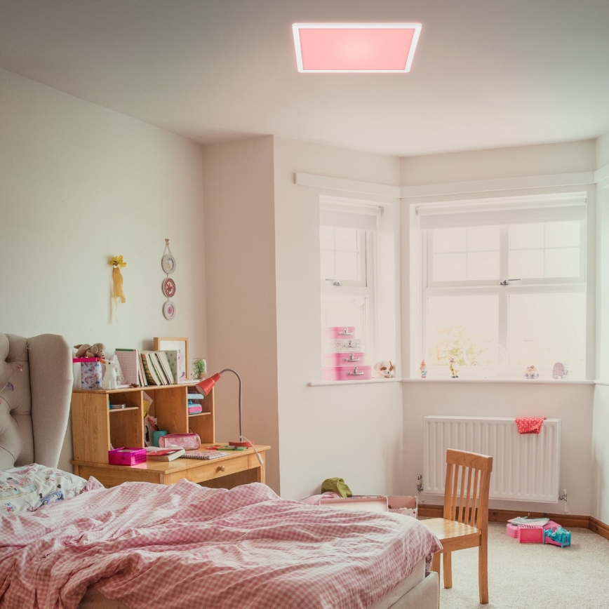 Briloner 7090-416 - LED RGBW Prigušiva stropna svjetiljka SLIM LED/15W/230V + daljinski upravljač