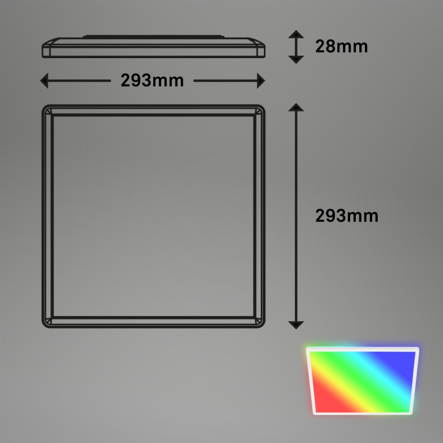 Briloner 7090-416 - LED RGBW Prigušiva stropna svjetiljka SLIM LED/15W/230V + daljinski upravljač