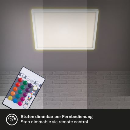 Briloner 7091-416 - LED RGBW Prigušiva stropna svjetiljka SLIM LED/22W/230V + daljinski upravljač