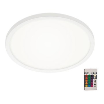 Briloner 7092-416 - LED RGBW Prigušiva stropna svjetiljka SLIM LED/15W/230V + daljinski upravljač