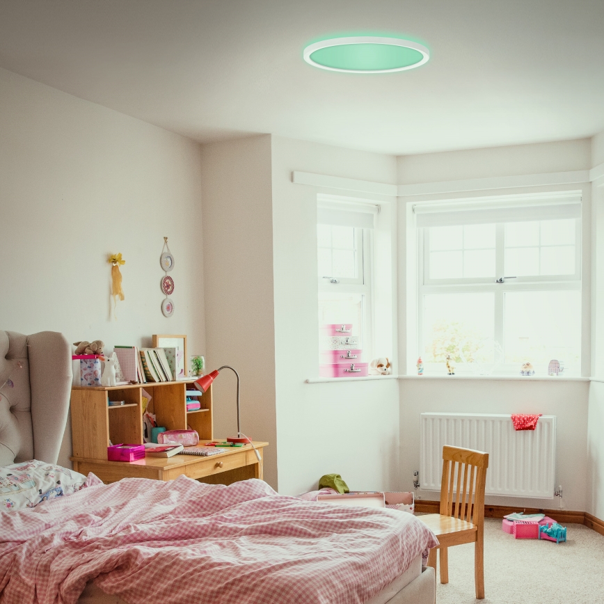 Briloner 7092-416 - LED RGBW stropna svjetiljka s prigušivanjem SLIM LED/15W/230V + daljinski upravljač