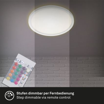 Briloner 7092-416 - LED RGBW stropna svjetiljka s prigušivanjem SLIM LED/15W/230V + daljinski upravljač