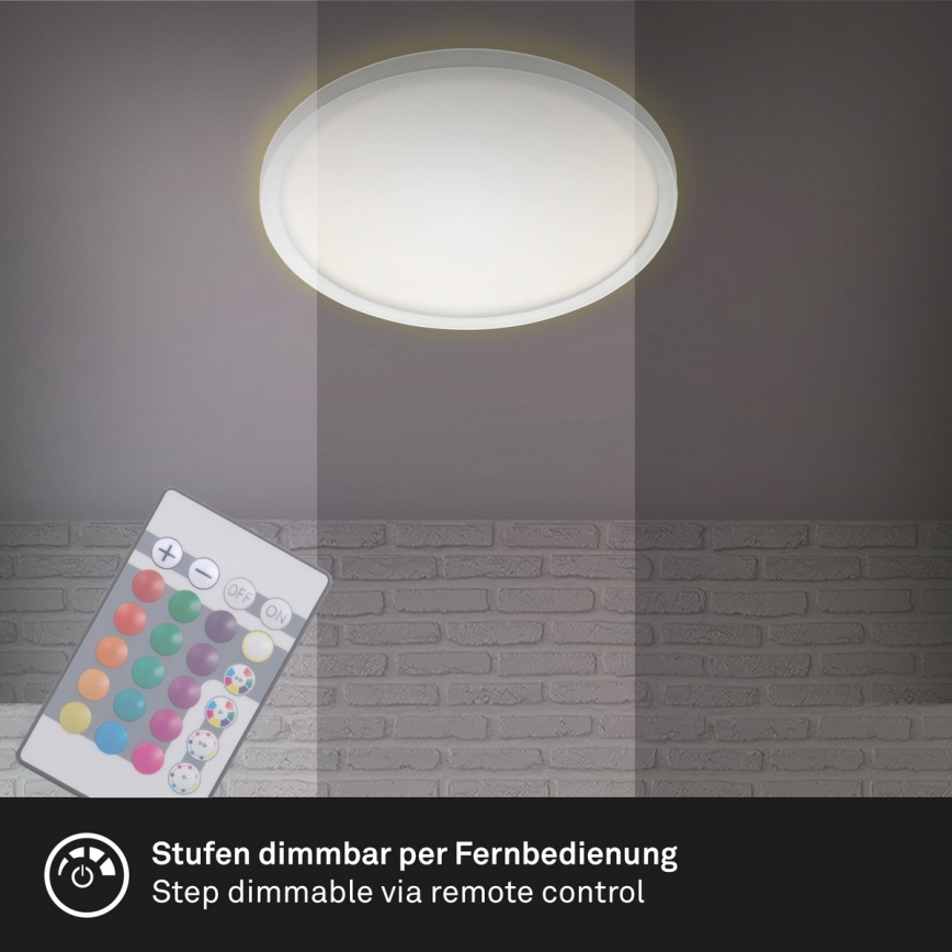 Briloner 7092-416 - LED RGBW stropna svjetiljka s prigušivanjem SLIM LED/15W/230V + daljinski upravljač