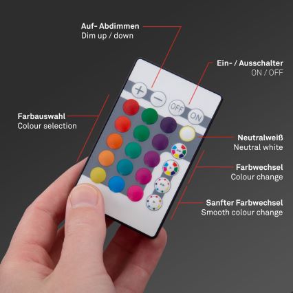 Briloner 7092-416 - LED RGBW stropna svjetiljka s prigušivanjem SLIM LED/15W/230V + daljinski upravljač