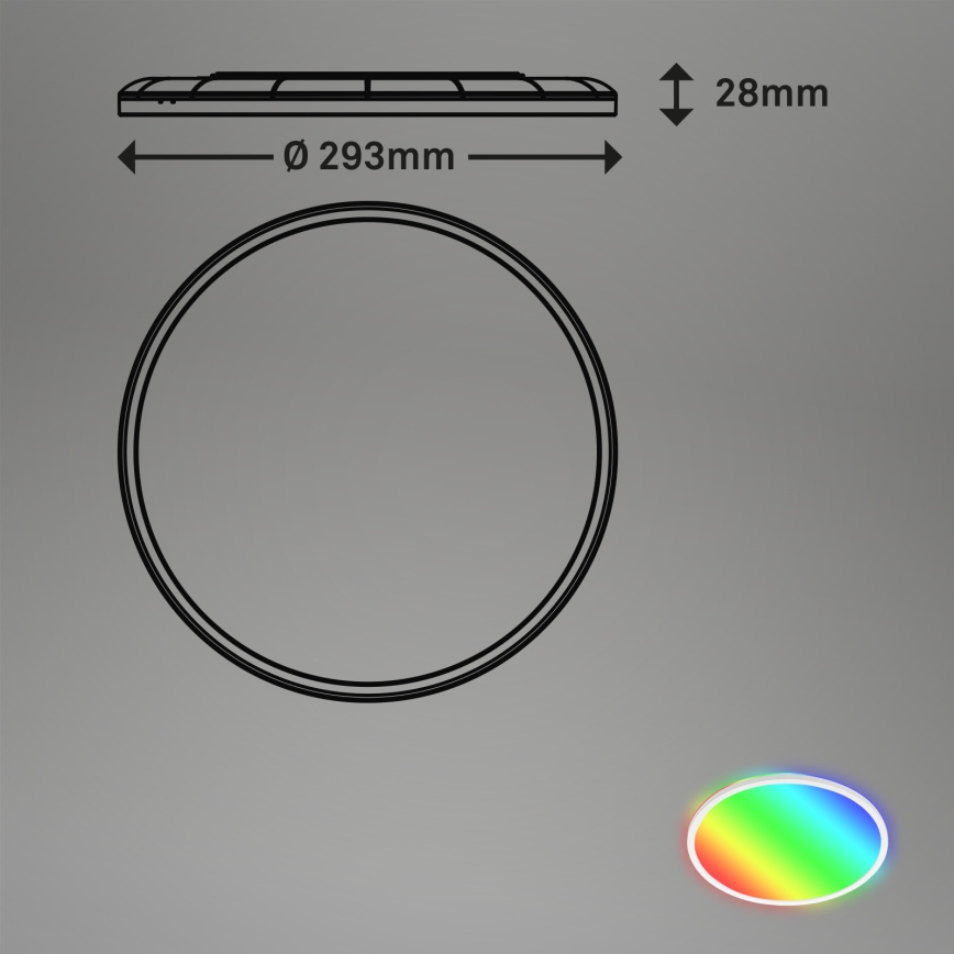 Briloner 7092-416 - LED RGBW stropna svjetiljka s prigušivanjem SLIM LED/15W/230V + daljinski upravljač