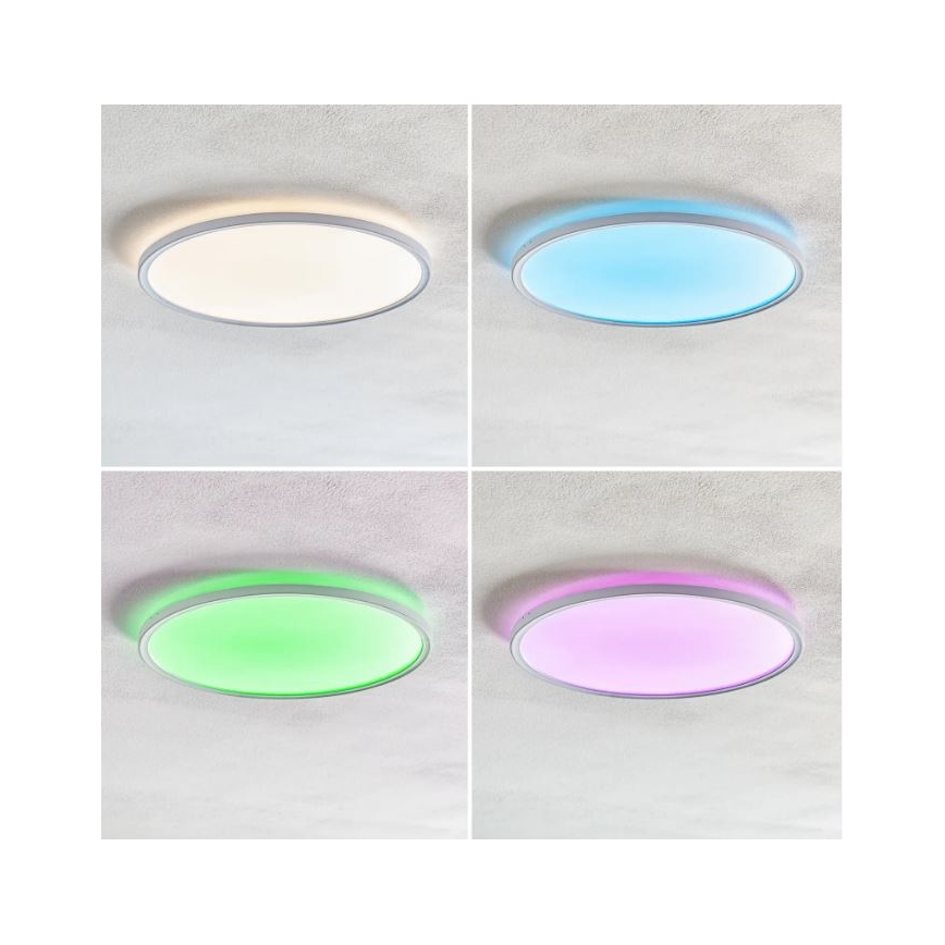 Briloner 7094-416 - LED RGBW Prigušiva stropna svjetiljka SLIM LED/22W/230V + daljinski upravljač