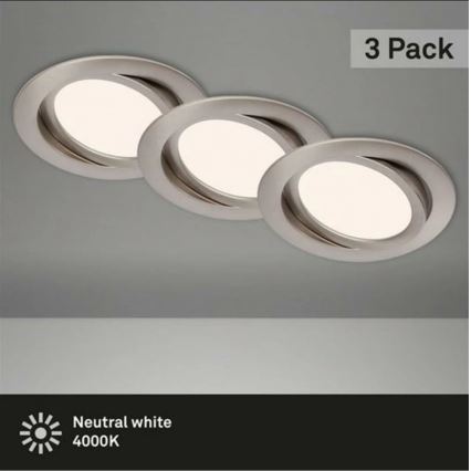 Briloner 7116-432 - SET 3x LED Ugradbena svjetiljka za kupaonicu FLAT IN LED/9W/230V IP23