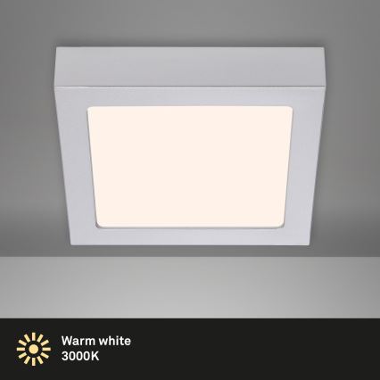 Briloner 7123-014 - LED stropna svjetiljka FIRE LED/12W/230V 3000K 17x17cm srebrna
