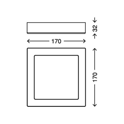 Briloner 7123-016 - LED stropna svjetiljka FIRE LED/12W/230V 3000K 17x17 cm bijela