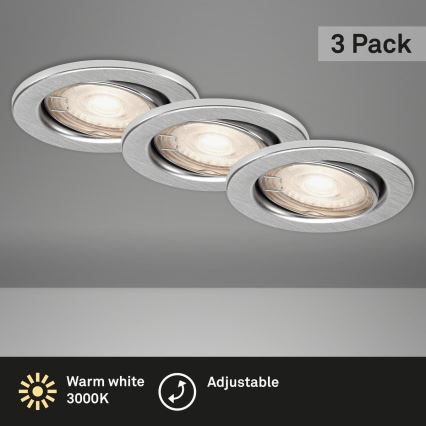 Briloner 7144-039 - Set 3x LED Ugradbena svjetiljka za kupaonicu SLIDE 1xGU10/4W/230V IP23