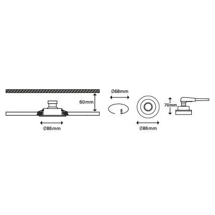 Briloner 7148-032 - SET 3xLED Prigušiva svjetiljka za kupaonicu 1xGU10/5W/230V IP23