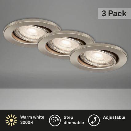 Briloner 7149-032 - SET 3xLED Prigušiva svjetiljka za kupaonicu 1xGU10/5W/230V IP23