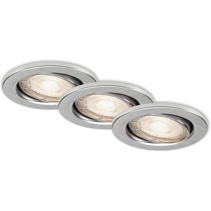 Briloner 7149-039 - SET 3xLED Prigušiva svjetiljka za kupaonicu 1xGU10/5W/230V IP23