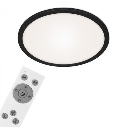 Briloner 7168-015 - LED Prigušiva stropna svjetiljka PIATTO LED/22W/230V 3000-6500K pr. 40 cm crna + daljinski upravljač