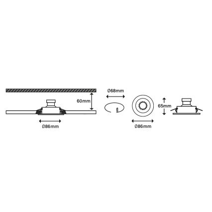 Briloner 7182-032 - SET 3xLED Prigušiva svjetiljka za kupaonicu 1xGU10/5W/230V IP23