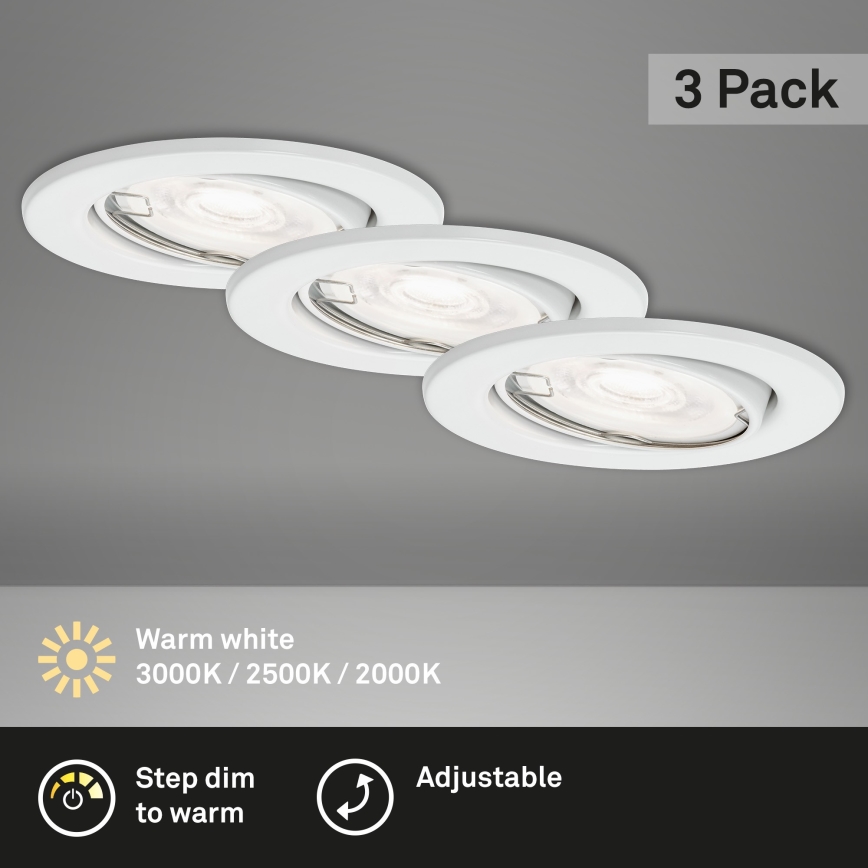 Briloner 7182-036 - SET 3xLED Prigušiva svjetiljka za kupaonicu 1xGU10/5W/230V IP23