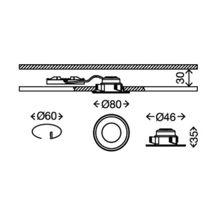 Briloner 7197-036-SET 3x LED Prigušiva ugradbena svjetiljka za kupaonicu LED/4,5W/230V IP44