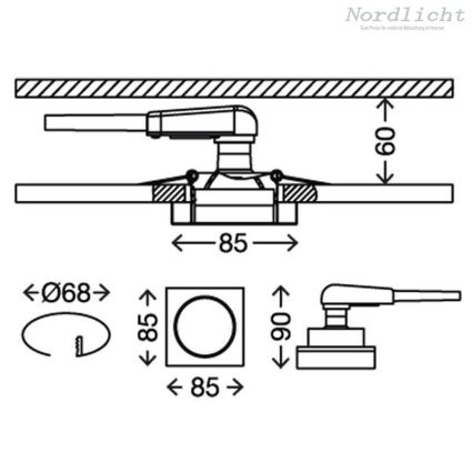 Briloner 7200-016 - LED Ugradbena svjetiljka za kupaonicu ATTACH 1xGU10/3W/230V IP23