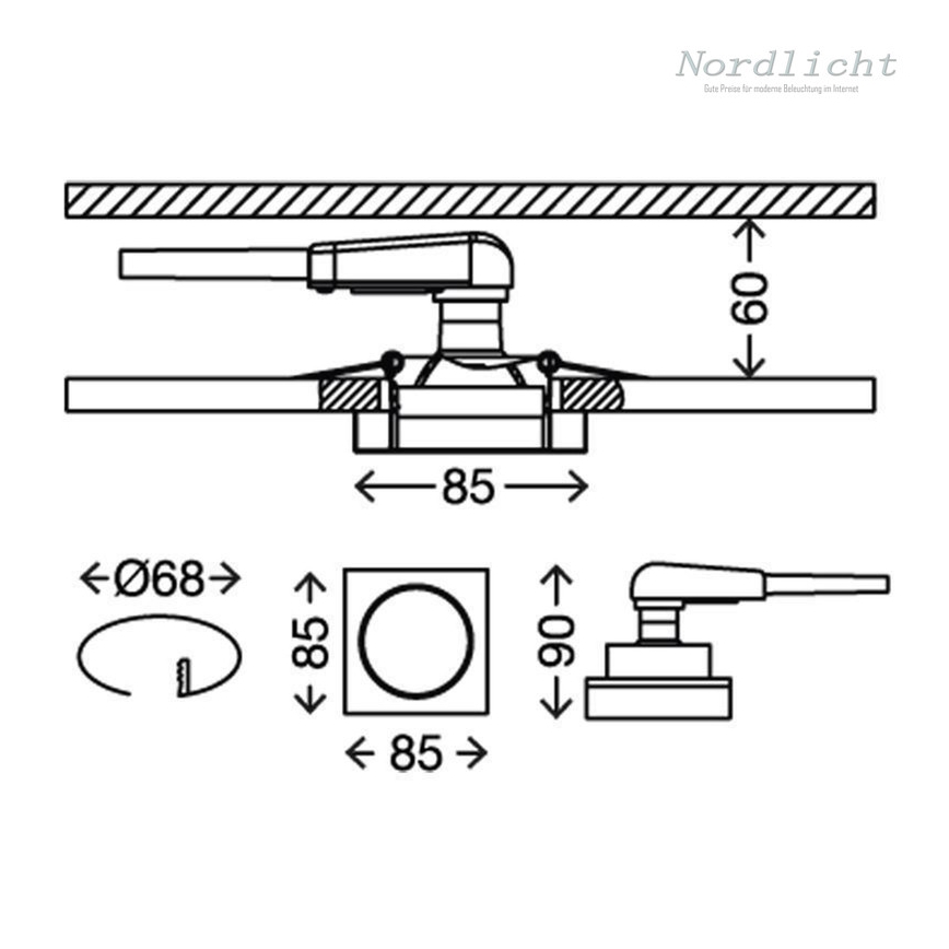 Briloner 7200-016 - LED Ugradbena svjetiljka za kupaonicu ATTACH 1xGU10/3W/230V IP23