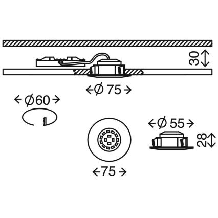 Briloner 7204-031 - SET 3x LED Ugradbena svjetiljka za kupaonicu ATTACH LED/5W/230V IP44