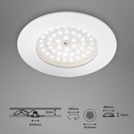 Briloner 7206-016 - LED Ugradbena svjetiljka za kupaonicu LED/10,5W/230V IP44