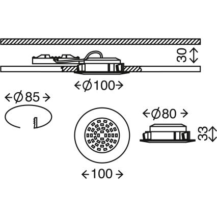 Briloner 7206-018 - LED Ugradbena svjetiljka za kupaonicu ATTACH LED/10,5W/230V IP44