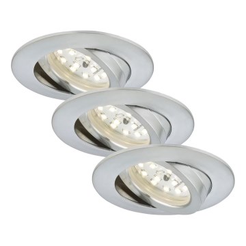 Briloner 7209-039 - Set od 3 LED ugradne kupaonske stropne svjetiljke ATTACH LED/5W/230V IP23, matirani krom