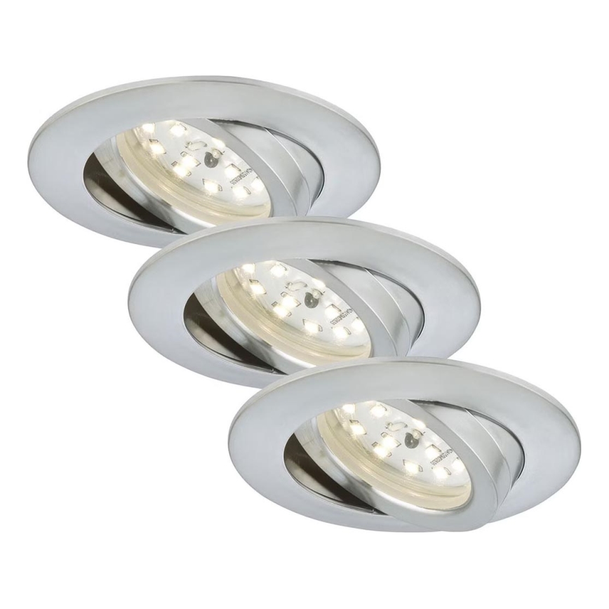 Briloner 7209-039 - Set od 3 LED ugradne kupaonske stropne svjetiljke ATTACH LED/5W/230V IP23, matirani krom