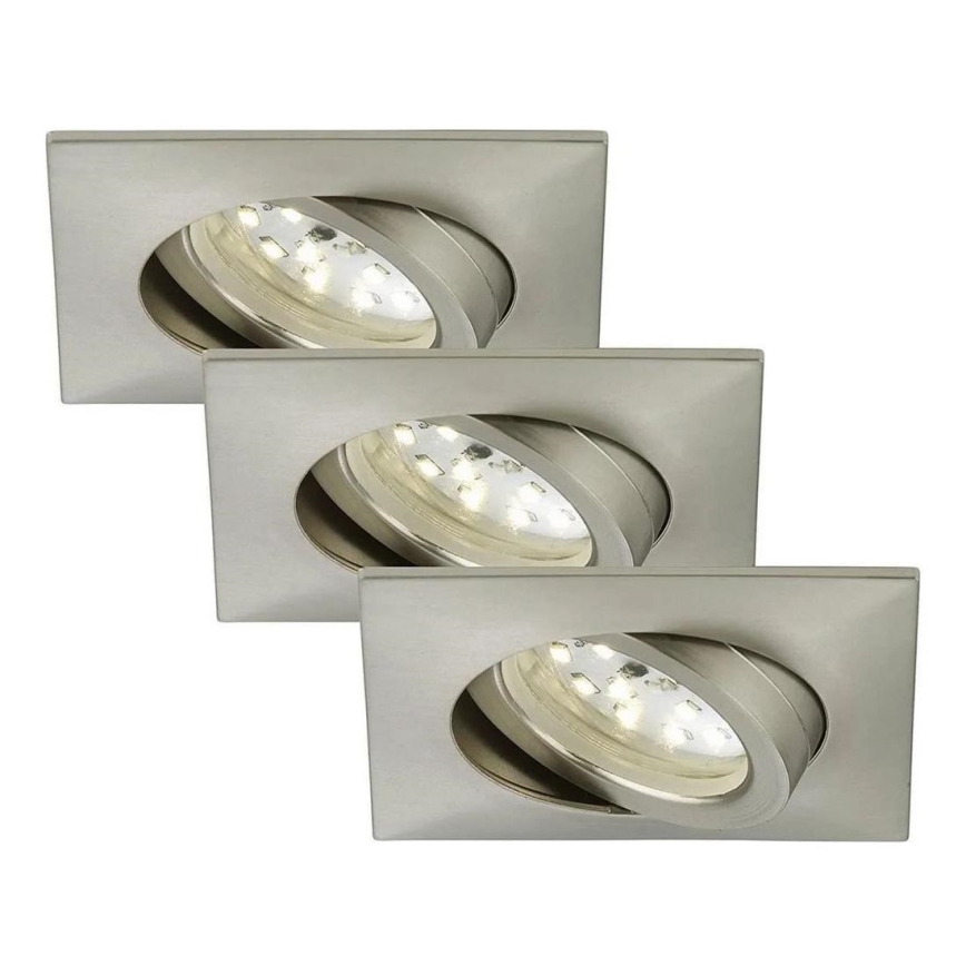 Briloner 7210-032 - SET 3x LED Ugradbena svjetiljka za kupaonicu ATTACH LED/5W/230V IP23 mat krom