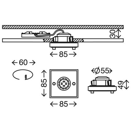 Briloner 7215-012 - LED Ugradbena svjetiljka za kupaonicu ATTACH LED/5W/230V IP44