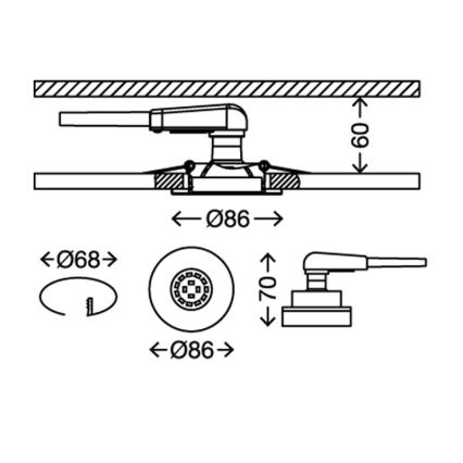 Briloner 7220-032 - SET 3x LED Ugradbena svjetiljka za kupaonicu FIT 1xGU10/5W/230V mat nikal