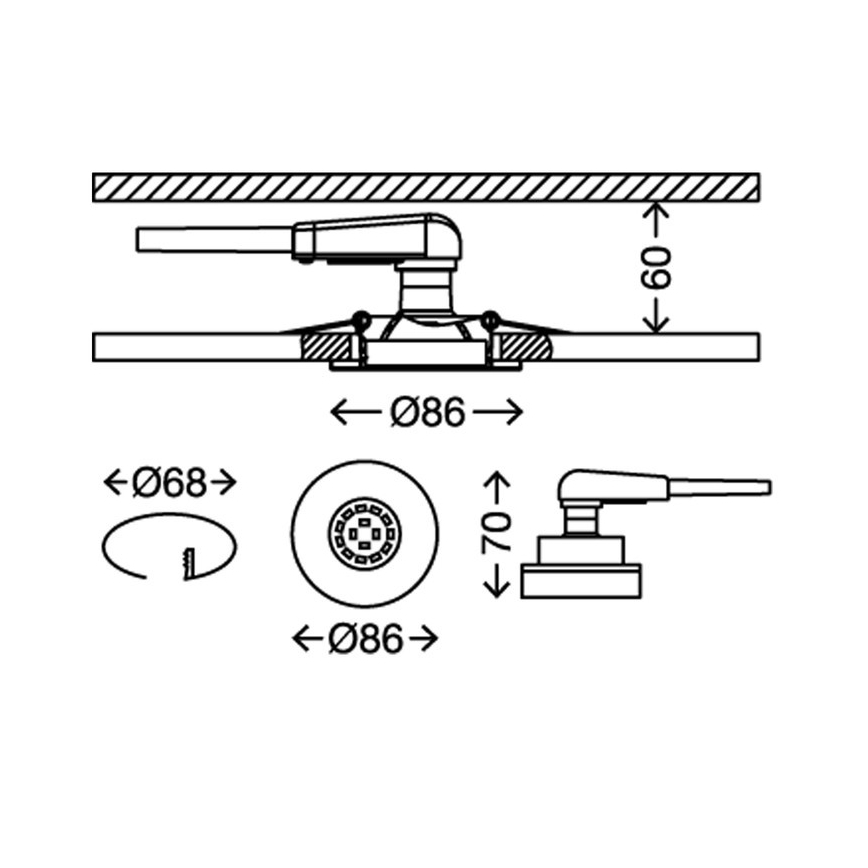 Briloner 7220-032 - SET 3x LED Ugradbena svjetiljka za kupaonicu FIT 1xGU10/5W/230V mat nikal