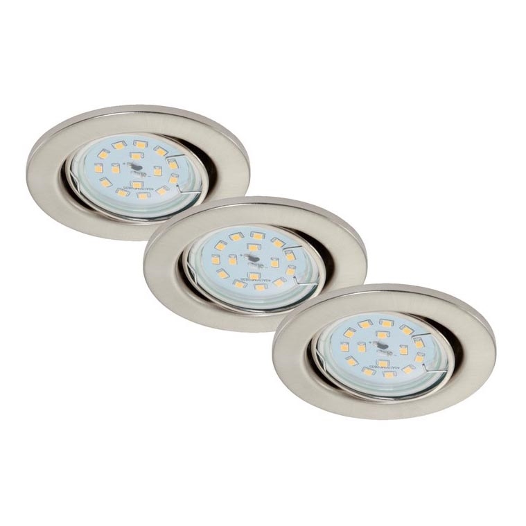 Briloner 7220-032 - SET 3x LED Ugradbena svjetiljka za kupaonicu FIT 1xGU10/5W/230V mat nikal