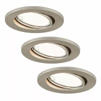 Briloner 7221-032 - SET 3x LED Ugradbena svjetiljka za kupaonicu 1xGU10/3W/230V IP23 mat krom