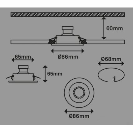 Briloner 7221-032 - SET 3x LED Ugradbena svjetiljka za kupaonicu 1xGU10/3W/230V IP23 mat krom