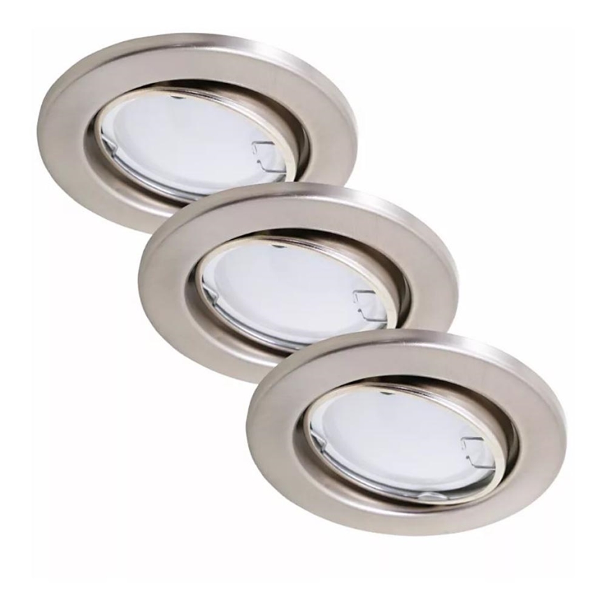 Briloner 7221-032 - SET 3x LED Ugradbena svjetiljka za kupaonicu 1xGU10/3W/230V IP23 mat krom