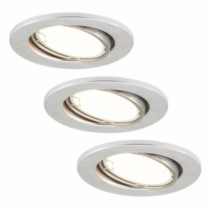 Briloner 7221-039 - SET 3x LED Ugradbena svjetiljka za kupaonicu 1xGU10/3W/230V IP23 srebrna