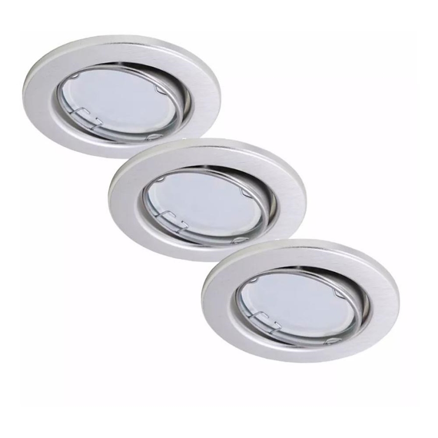 Briloner 7221-039 - SET 3x LED Ugradbena svjetiljka za kupaonicu 1xGU10/3W/230V IP23 srebrna