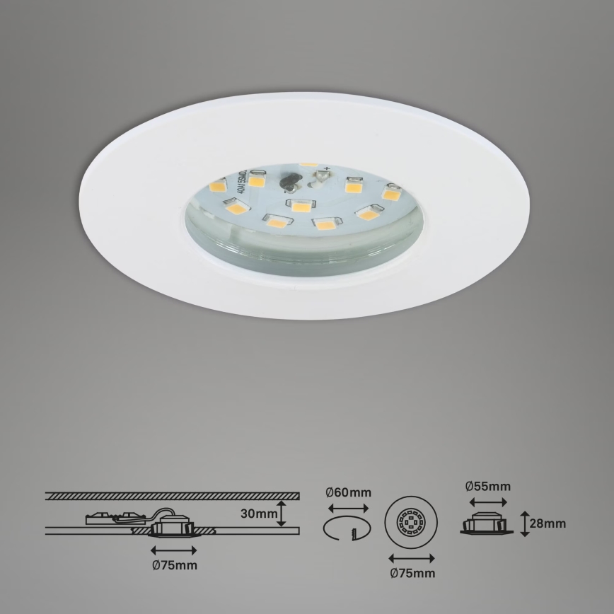 Briloner 7231-036 - SET 3x LED Prigušiva ugradbena svjetiljka za kupaonicu LED/5,5W/230V IP44