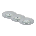 Briloner 7231-039 - Komplet 3x prigušivo LED kupaonsko ugradno stropno svjetlo LED/5,5W/230V IP44 matirani krom