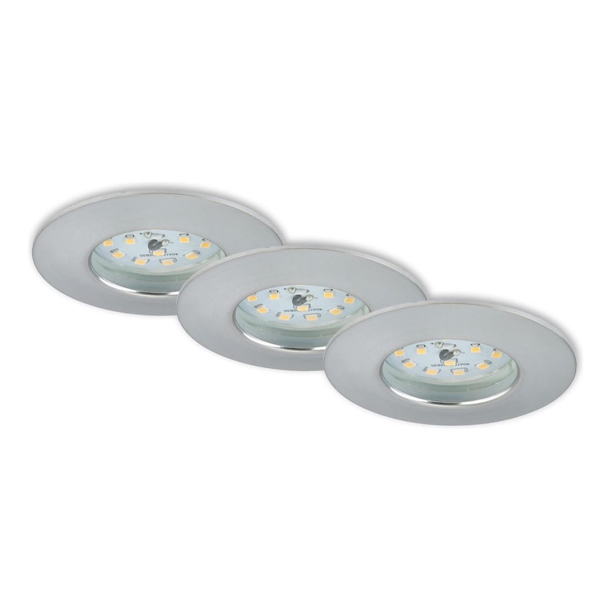 Briloner 7231-039 - Komplet 3x prigušivo LED kupaonsko ugradno stropno svjetlo LED/5,5W/230V IP44 matirani krom