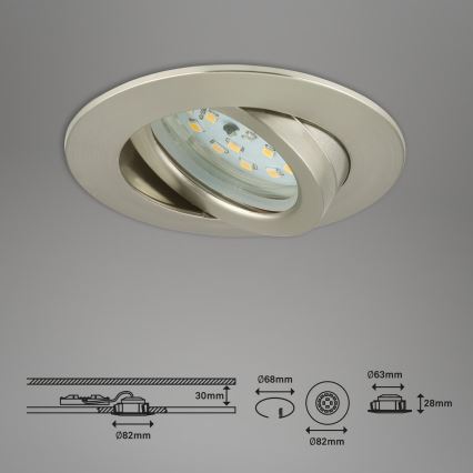 Briloner 7232-032 - KOMPLET 3x LED prigušivih ugradnih stropnih svjetiljki za kupaonicu ATTACH LED/5,5W/230V IP23