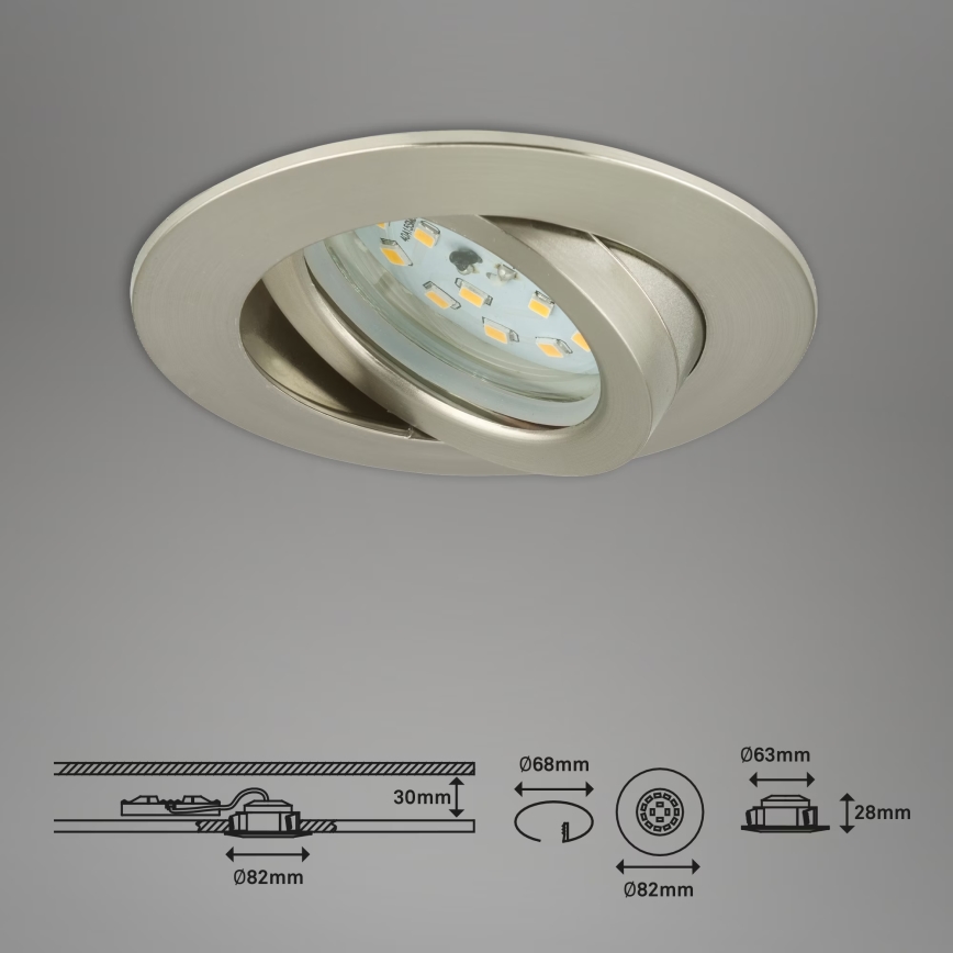 Briloner 7232-032 - KOMPLET 3x LED prigušivih ugradnih stropnih svjetiljki za kupaonicu ATTACH LED/5,5W/230V IP23
