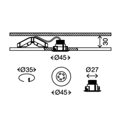 Briloner 7240-038 - SET 3x LED Ugradbena svjetiljka za kupaonicu ATTACH LED/1,8W/230V IP44